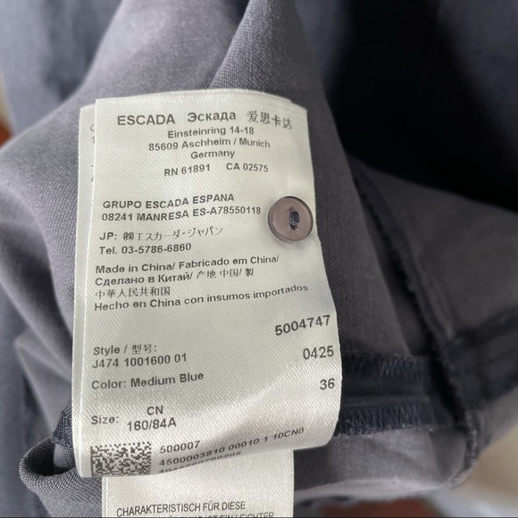 Escada Sport Faux Wrap A-Line Dress V-Neck Blue Size S - Picture 7 of 10